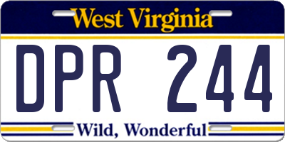 WV license plate DPR244