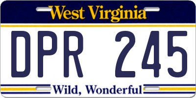 WV license plate DPR245