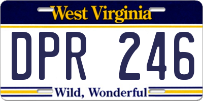 WV license plate DPR246