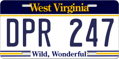 WV license plate DPR247