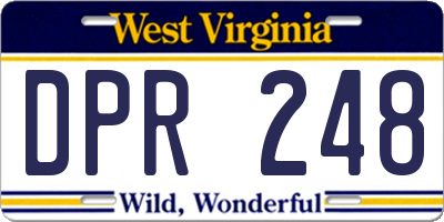 WV license plate DPR248