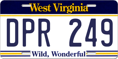 WV license plate DPR249