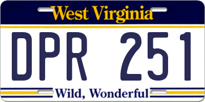 WV license plate DPR251
