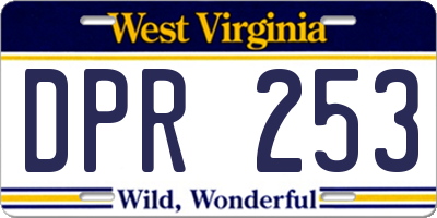 WV license plate DPR253