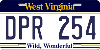 WV license plate DPR254