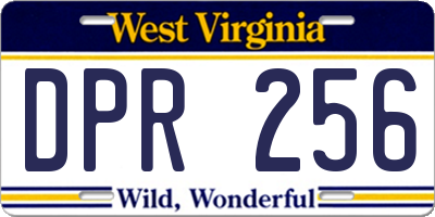 WV license plate DPR256