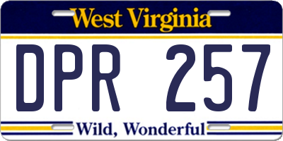 WV license plate DPR257