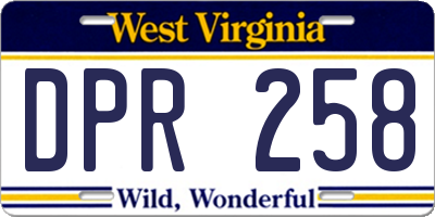 WV license plate DPR258