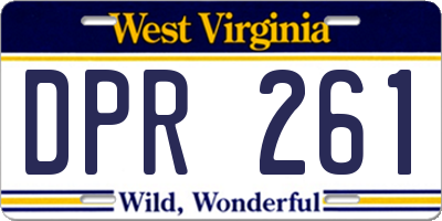WV license plate DPR261