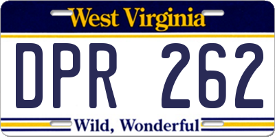 WV license plate DPR262