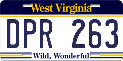 WV license plate DPR263