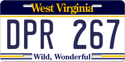 WV license plate DPR267