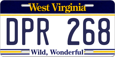 WV license plate DPR268
