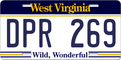 WV license plate DPR269