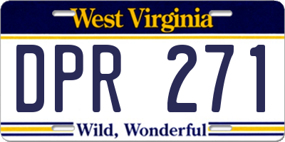 WV license plate DPR271