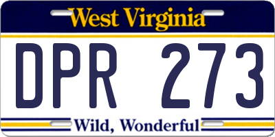 WV license plate DPR273
