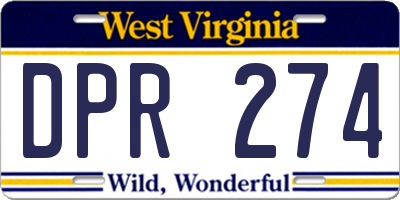 WV license plate DPR274