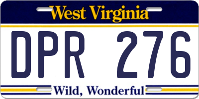 WV license plate DPR276