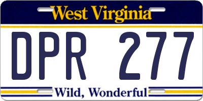 WV license plate DPR277