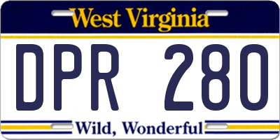 WV license plate DPR280