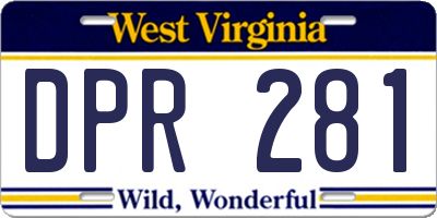 WV license plate DPR281