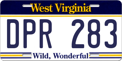 WV license plate DPR283