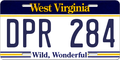 WV license plate DPR284