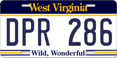 WV license plate DPR286