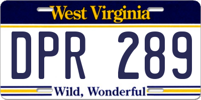 WV license plate DPR289