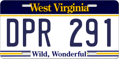 WV license plate DPR291