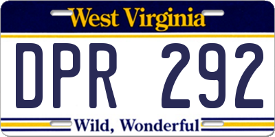 WV license plate DPR292