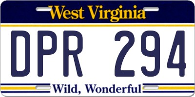 WV license plate DPR294