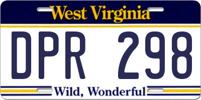 WV license plate DPR298