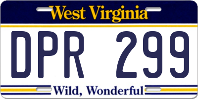 WV license plate DPR299