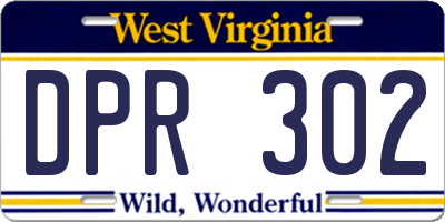 WV license plate DPR302