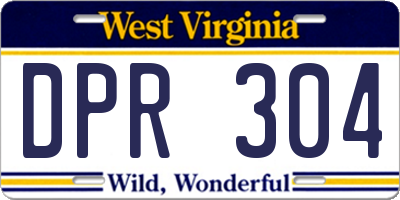 WV license plate DPR304