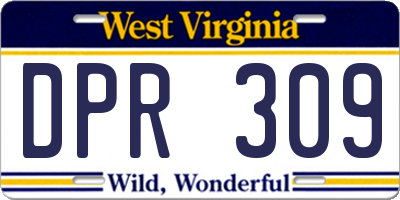 WV license plate DPR309