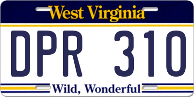 WV license plate DPR310
