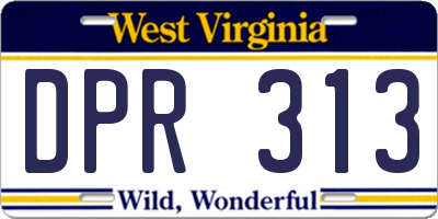 WV license plate DPR313