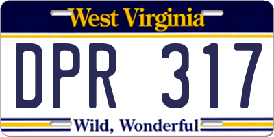 WV license plate DPR317