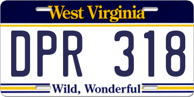 WV license plate DPR318