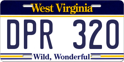 WV license plate DPR320