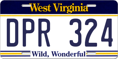 WV license plate DPR324