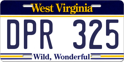 WV license plate DPR325