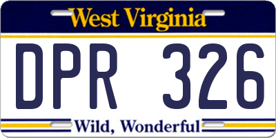 WV license plate DPR326