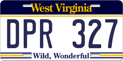 WV license plate DPR327