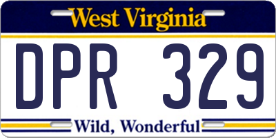 WV license plate DPR329