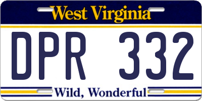 WV license plate DPR332