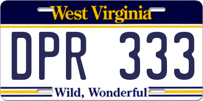 WV license plate DPR333