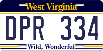 WV license plate DPR334